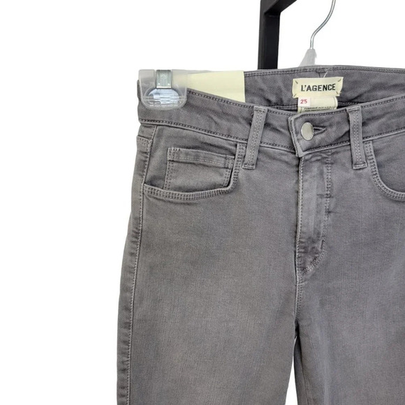 L'AGENCE  Margot High Rise Skinny Jeans Size 25 Gray New With Tags - Picture 2 of 10